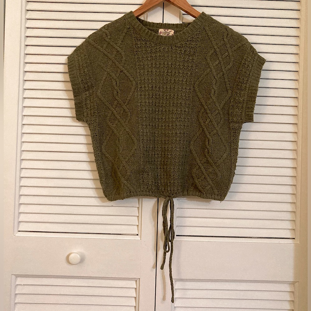 Olive green sweater vest